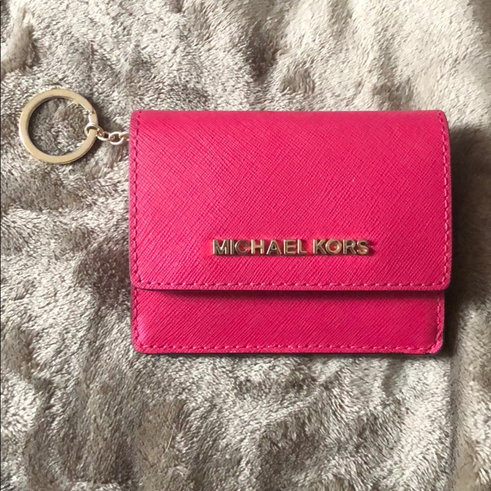 Michael Kors zip keychain wallet